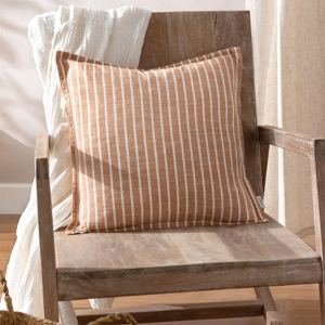 Yard Tala Pecan Stripe Reversible Cushion